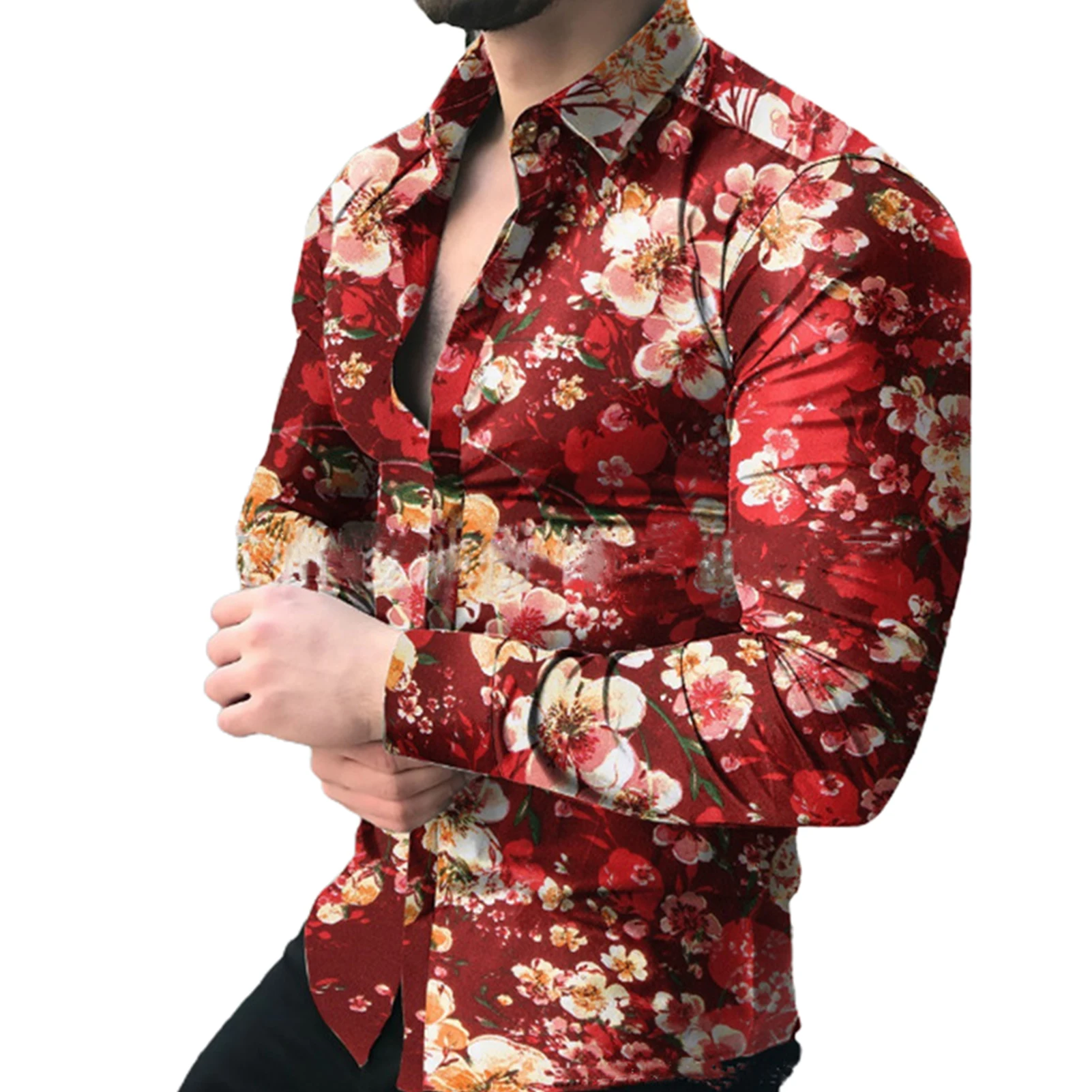 Spring Men Shirt Flower Printed Turn-down Collar Long Sleeve Wear Resistant Buttoned Shirts for men camisa masculina
Spring Men Shirt Flower Printed Turn-down Collar Long Sleeve Wear Resistant Buttoned Shirts for men camisa masculina