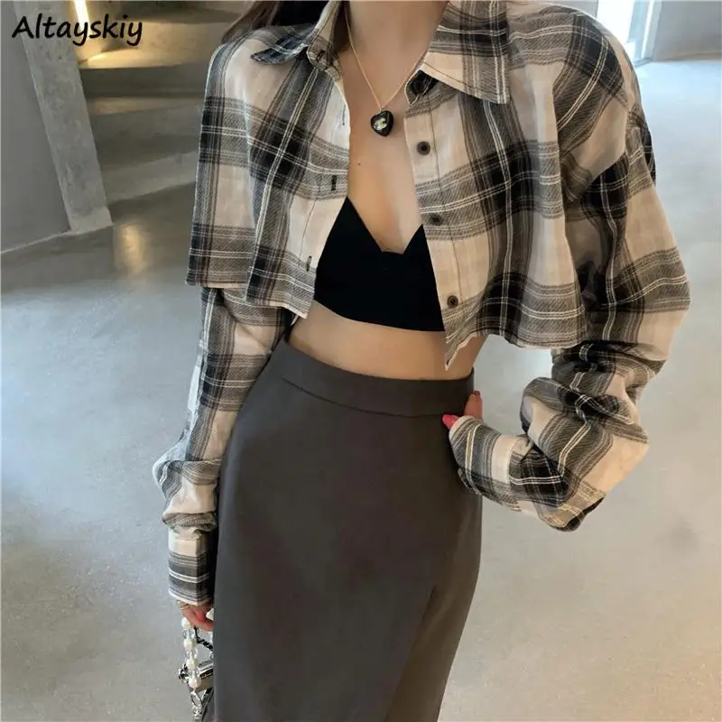 Plaid Shirt Women New Vintage Loose Thin Summer Long Sleeve Camisas Mujer Sun-proof Cropped Ladies Casual Fashion Sexy All-match
Plaid Shirt Women New Vintage Loose Thin Summer Long Sleeve Camisas Mujer Sun-proof Cropped Ladies Casual Fashion Sexy All-match