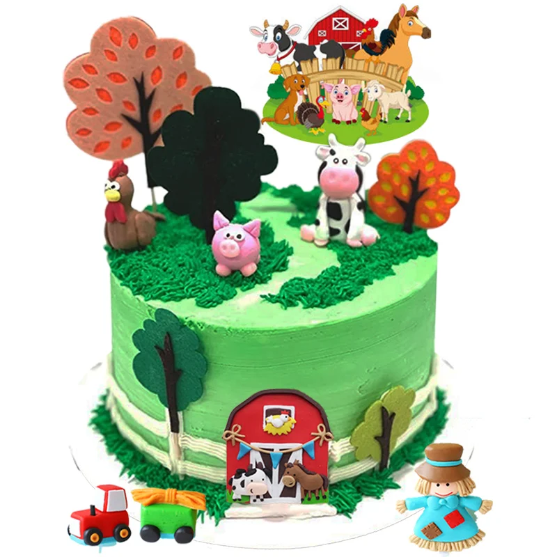 Cake Topper Farm Birthday Party Cake Decoration Farm Animal Cupcake Tractor Cow Mushroom Cock Sheep Holiday Home Kids Supplies
Cake Topper Farm Birthday Party Cake Decoration Farm Animal Cupcake Tractor Cow Mushroom Cock Sheep Holiday Home Kids Supplies