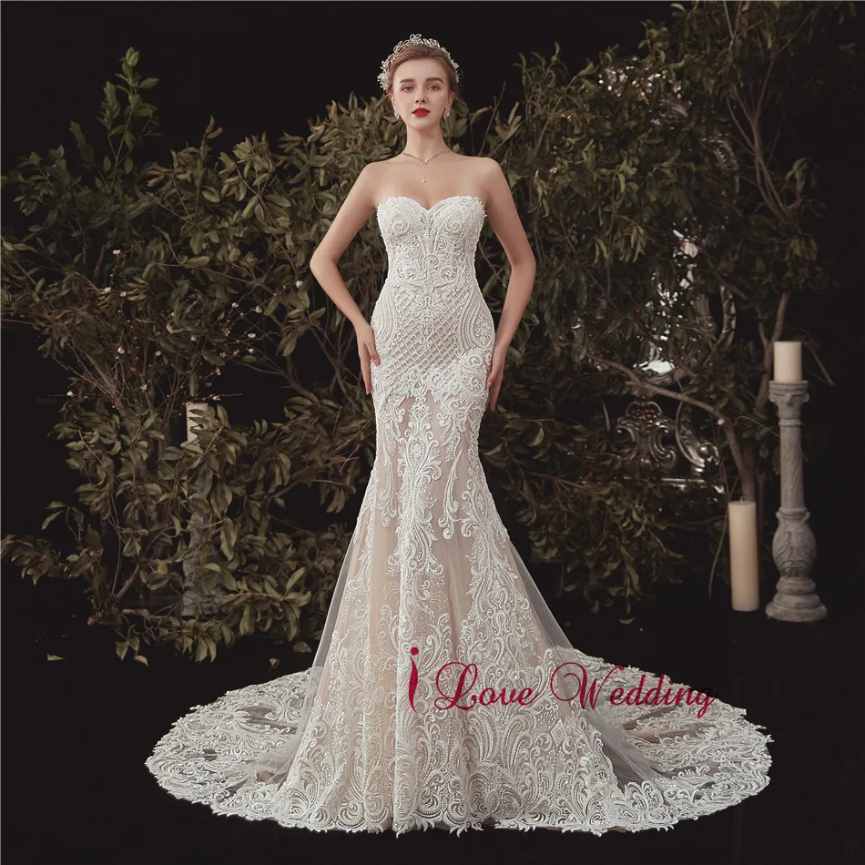Vestido de novia 2020 Sweetheart Lace Wedding Dress Nude Lining Mermaid Luxury Bridal Wedding Gown Elegant Boho bridal Gown
Vestido de novia 2020 Sweetheart Lace Wedding Dress Nude Lining Mermaid Luxury Bridal Wedding Gown Elegant Boho bridal Gown
