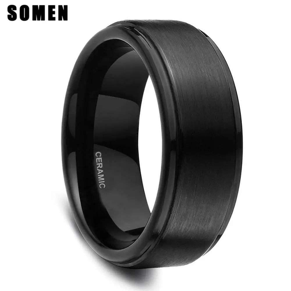 Classic Men's 8mm Black Brushed Ceramic Ring For Man Marriage Engagement Rings Wedding Band Fashion Male Jewelry anel bague
Classic Men's 8mm Black Brushed Ceramic Ring For Man Marriage Engagement Rings Wedding Band Fashion Male Jewelry anel bague