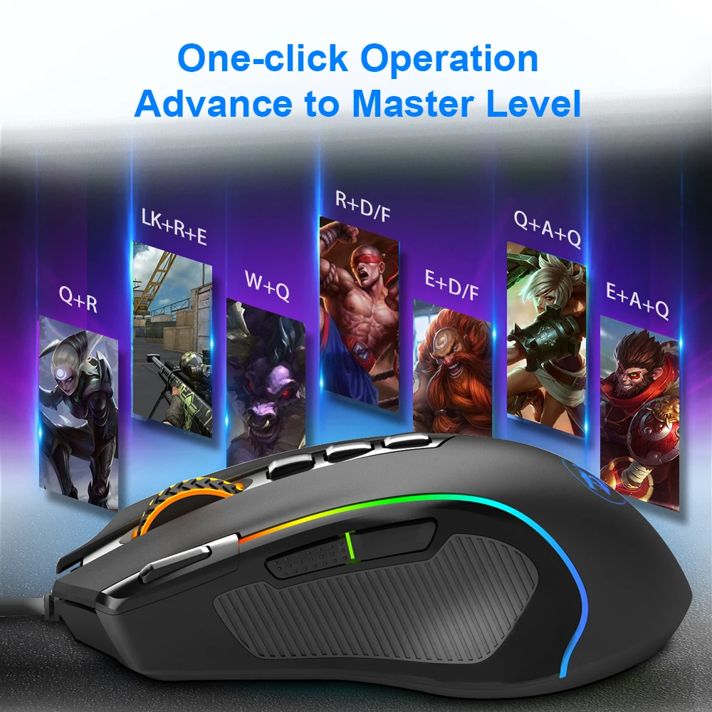 Redragon Predator M612 USB wired RGB Gaming Mouse 8000 DPI programmable game mice backlight ergonomic laptop PC computer
Redragon Predator M612 USB wired RGB Gaming Mouse 8000 DPI programmable game mice backlight ergonomic laptop PC computer