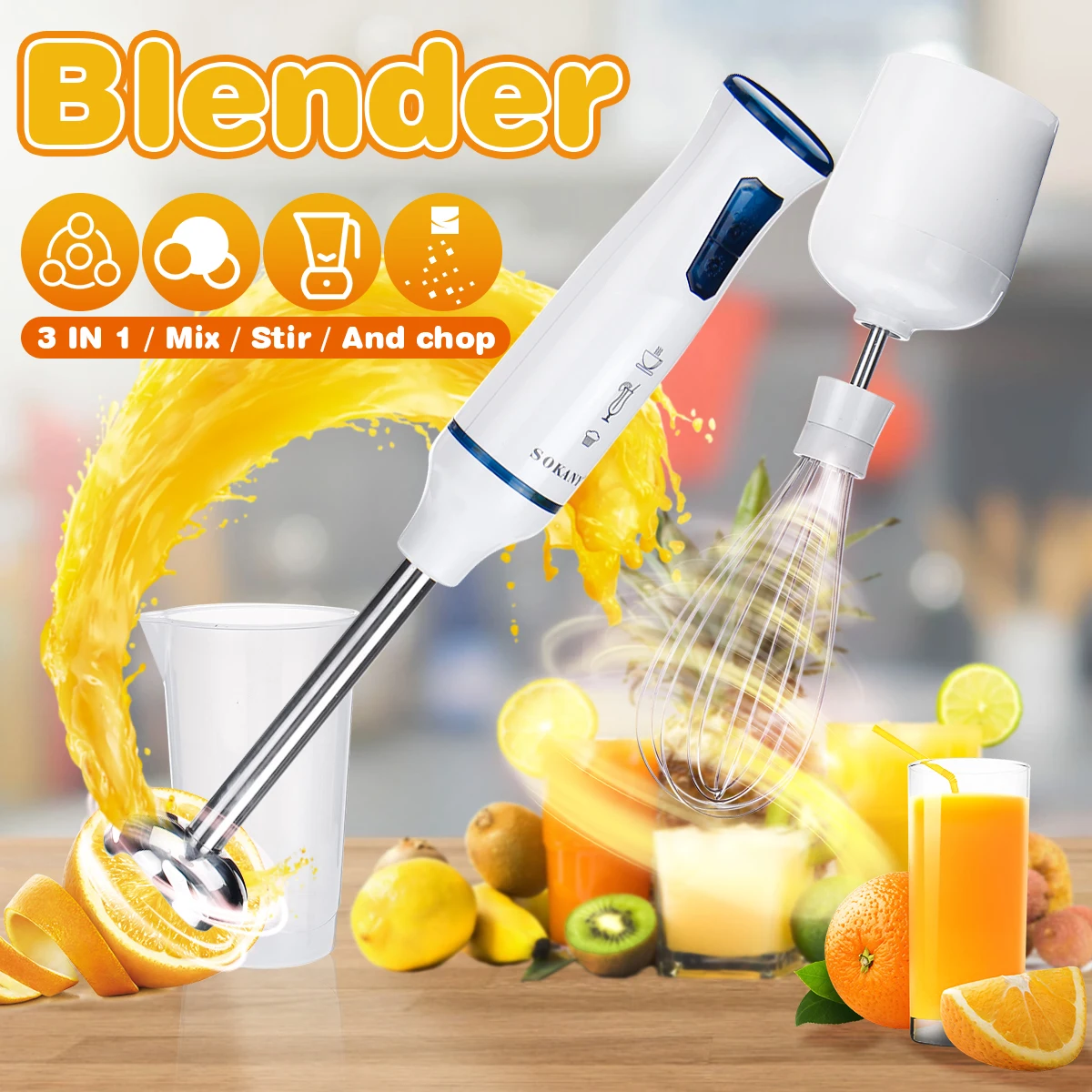 Sokany 3IN1 1000W Electric Stick Hand Blender Mixer Baby Food Processor Set Chopper Juicer
Sokany 3IN1 1000W Electric Stick Hand Blender Mixer Baby Food Processor Set Chopper Juicer