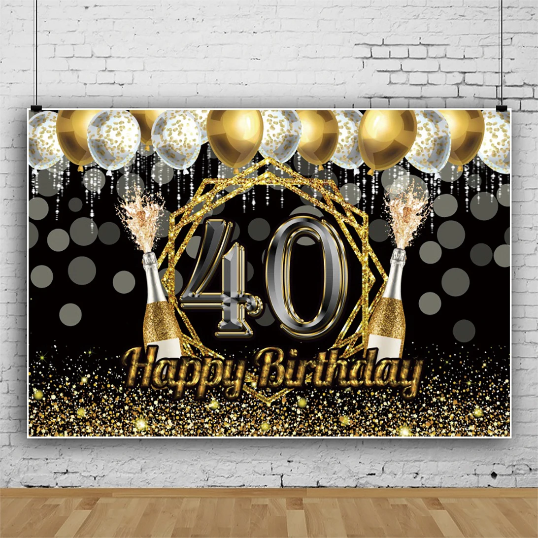 Laeacco 40th Happy Birthday Party Customize Pohto Backdrop For Background Gold Glitter Diamond Balloon Champagne Photo Studio
Laeacco 40th Happy Birthday Party Customize Pohto Backdrop For Background Gold Glitter Diamond Balloon Champagne Photo Studio
