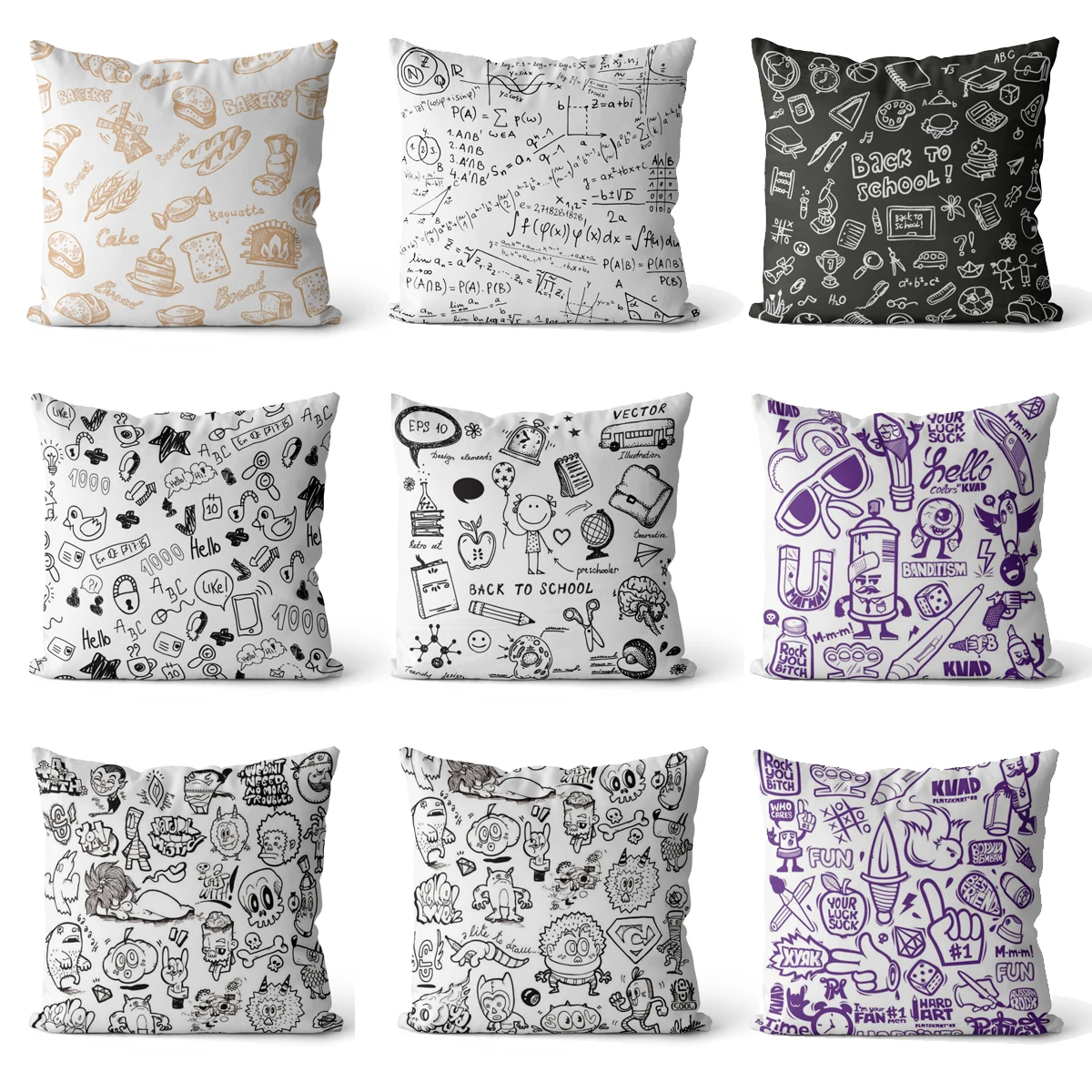 Graffiti Velvet square pillow cover cushion cover, used for sofa living room office party car
Graffiti Velvet square pillow cover cushion cover, used for sofa living room office party car