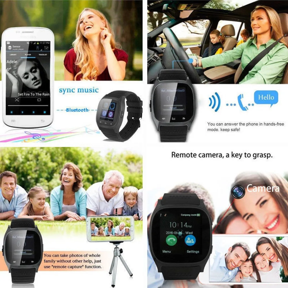 Спортивные Смарт-часы T8 Bluetooth Android часы для мужчин вставка sim-карты расположение