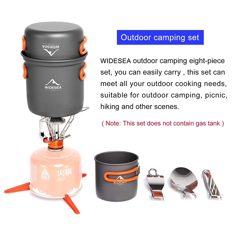 Widesea Camping Cookware Set Outdoor Tableware Equipment Supplies Gas Burner Folding Knife Fork Portable Pot Tourism Travel
Widesea Camping Cookware Set Outdoor Tableware Equipment Supplies Gas Burner Folding Knife Fork Portable Pot Tourism Travel