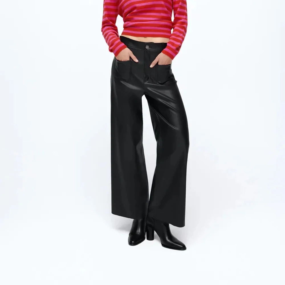 xikom 2021 New Spring Autumn Women Vintage Solid PU Pants Female Fashion Streetwear Slim High Waist Casual Chic Straight pants
xikom 2021 New Spring Autumn Women Vintage Solid PU Pants Female Fashion Streetwear Slim High Waist Casual Chic Straight pants