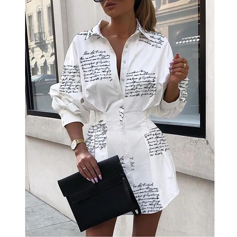 Summer 2020 Fashion Dress Long Sleeve Mini Dresses Three Quarter Sleeve Letter Print Pleated Dress Female Clothes
Summer 2020 Fashion Dress Long Sleeve Mini Dresses Three Quarter Sleeve Letter Print Pleated Dress Female Clothes
