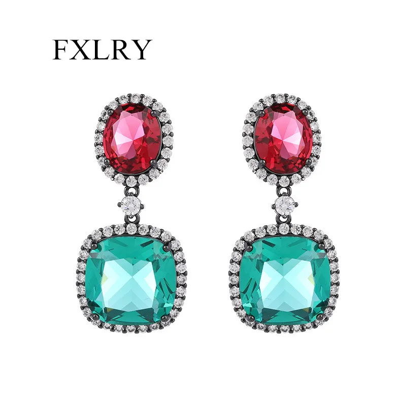 FXLRY Personality French Vintage AAA Cubic Zircon Geometric Oval Square Earrings For Women Party Jewelry
FXLRY Personality French Vintage AAA Cubic Zircon Geometric Oval Square Earrings For Women Party Jewelry