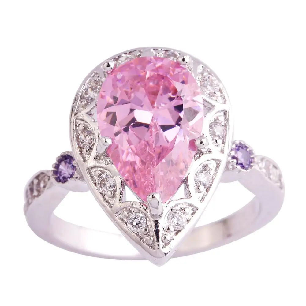 Женское Винтажное кольцо с фиолетовым красным и розовым цирконом Размеры s 6 9 10|ring
