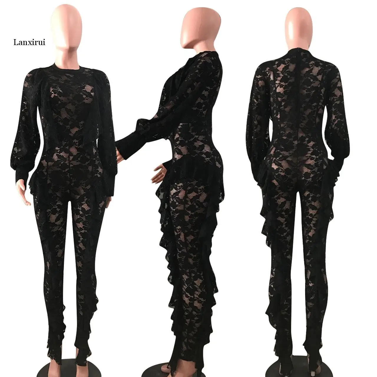 Sexy Women Jumpsuit long sleeve Plus Size Summer Romper Wide Leg Trousers Womens Casual Clubwear Outfits Blue OL Mesh Overalls
Sexy Women Jumpsuit long sleeve Plus Size Summer Romper Wide Leg Trousers Womens Casual Clubwear Outfits Blue OL Mesh Overalls