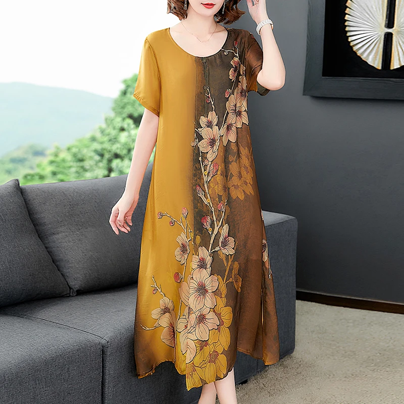 Imitate Silk Dress New Summer Women Loose Plus size Casual Dress OL work Wear Vintage Print beach Sundress dresses vestidos
Imitate Silk Dress New Summer Women Loose Plus size Casual Dress OL work Wear Vintage Print beach Sundress dresses vestidos