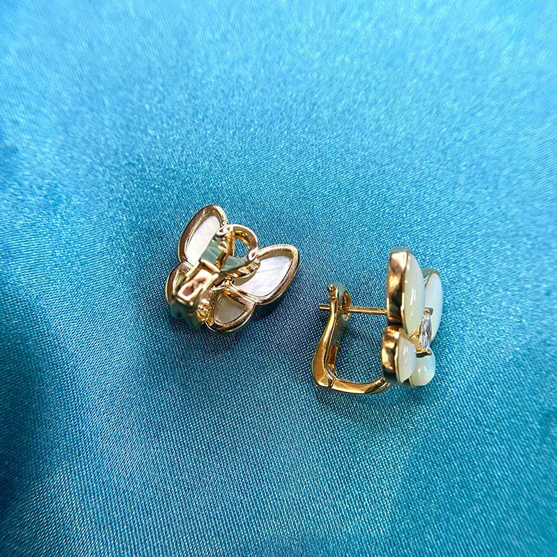 High Quality Natural Shell Zircon Butterfly Clip Earrings Real 925 Sterling Silver Earrings for Women Fine Jewelry Bijoux
High Quality Natural Shell Zircon Butterfly Clip Earrings Real 925 Sterling Silver Earrings for Women Fine Jewelry Bijoux