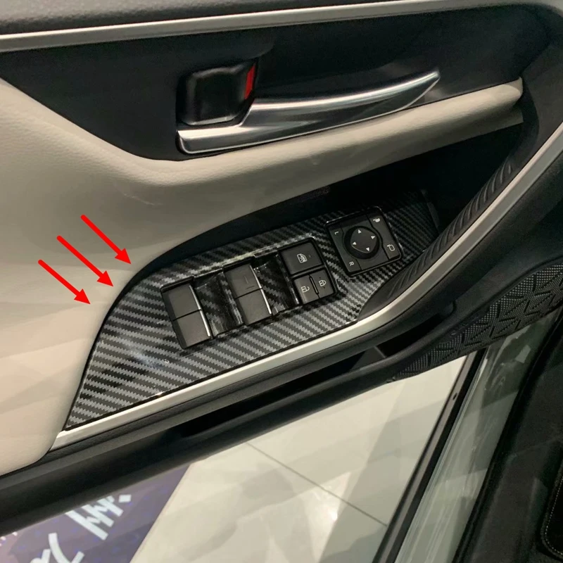 Для Toyota RAV4 2019 2020 Новинка ABS углеродное волокно автомобиля внутренняя дверь