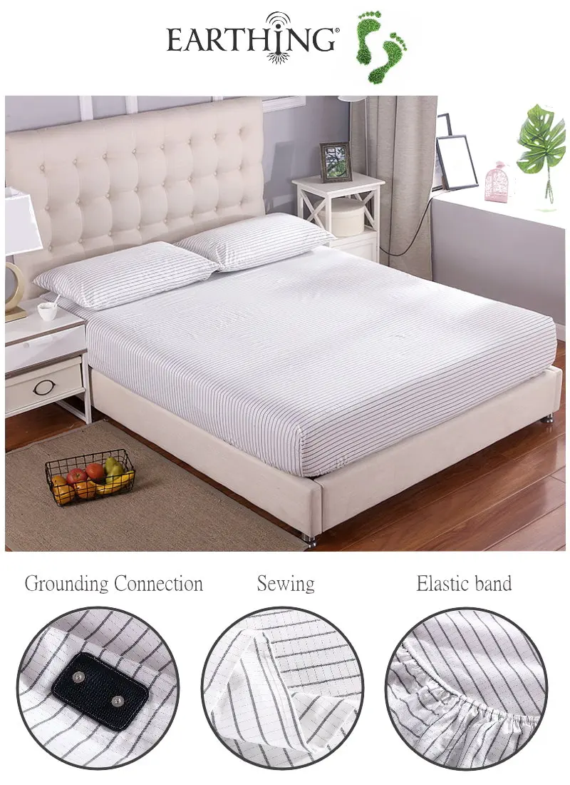 Earthing bed sheet good for sleep nature cotton with silver thread 400TC earth benefit not included pillow cases
Earthing bed sheet good for sleep nature cotton with silver thread 400TC earth benefit not included pillow cases