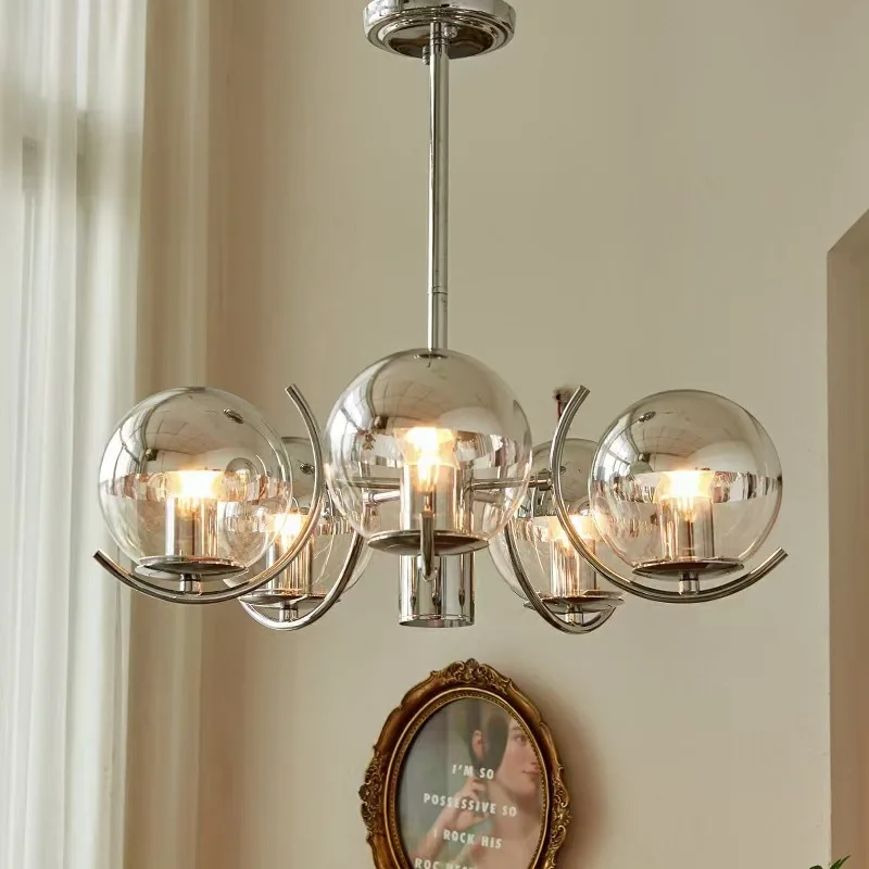 Retro LED bedroom chandelier, living room modern and simple medieval glass lamp, study master bedroom chandelier
Retro LED bedroom chandelier, living room modern and simple medieval glass lamp, study master bedroom chandelier