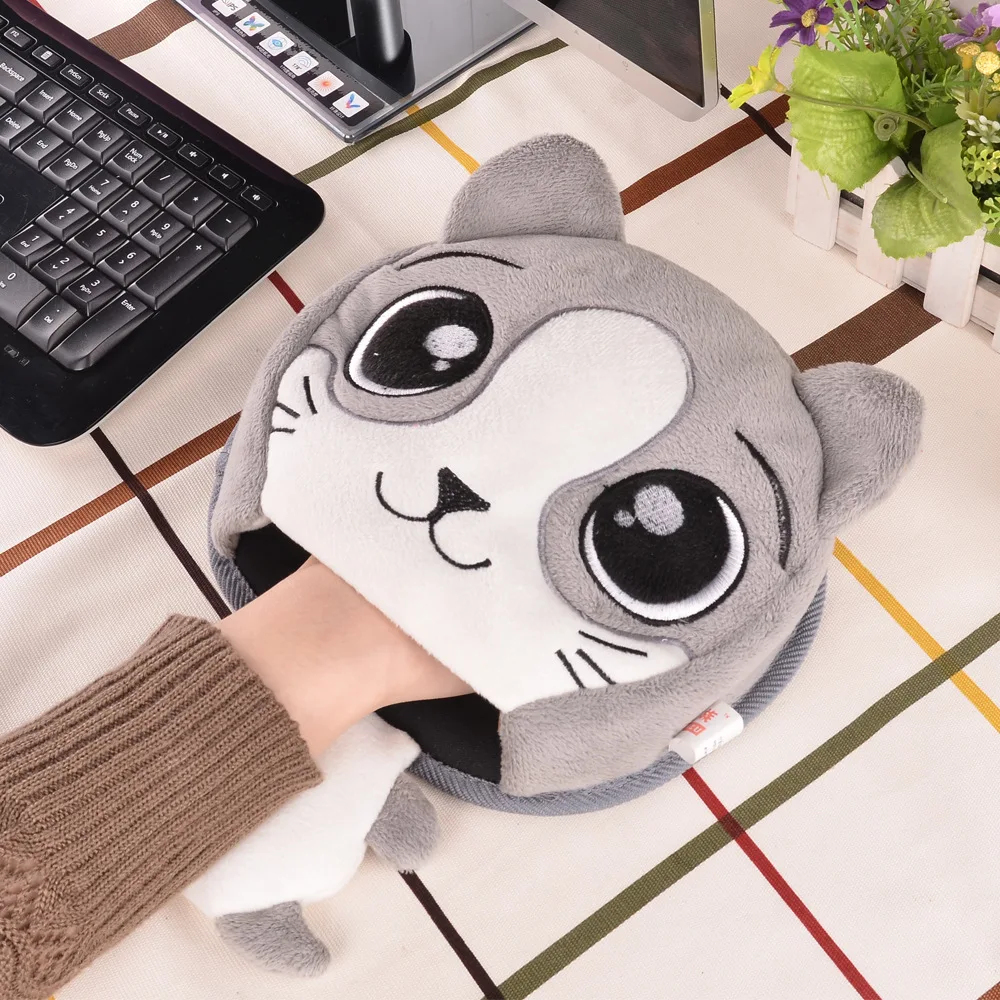 Зимний USB обогреваемый коврик для мыши ручной теплый плюшевый чехол с миньонами