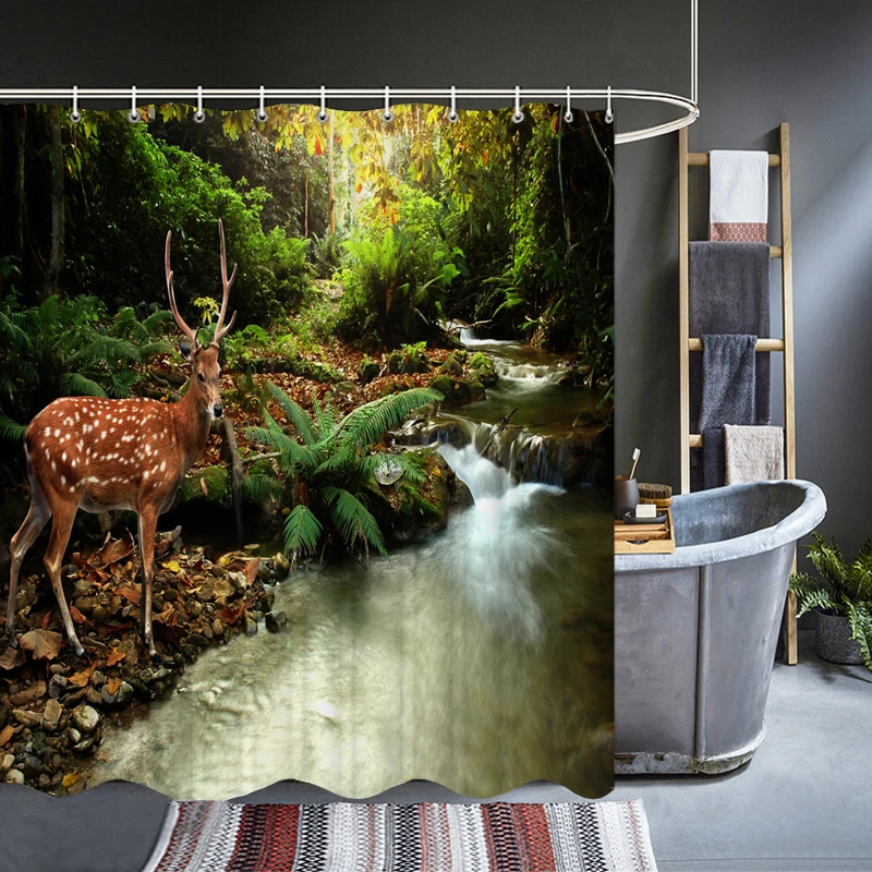 Natural Forest Trees Scenery Waterproof Shower Curtains Bath Curtain Bathroom Washable Cloth 3d Printed With Hooks Decor Screen
Natural Forest Trees Scenery Waterproof Shower Curtains Bath Curtain Bathroom Washable Cloth 3d Printed With Hooks Decor Screen