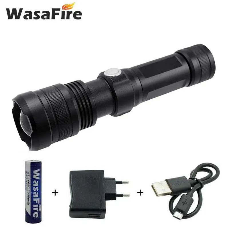 Super Bright 8000 Lumen P50 Led Flashlight Portable Rechargeable Torch Zoomable 5 Modes Lanterna with 18650 Battery+Charger
Super Bright 8000 Lumen P50 Led Flashlight Portable Rechargeable Torch Zoomable 5 Modes Lanterna with 18650 Battery+Charger