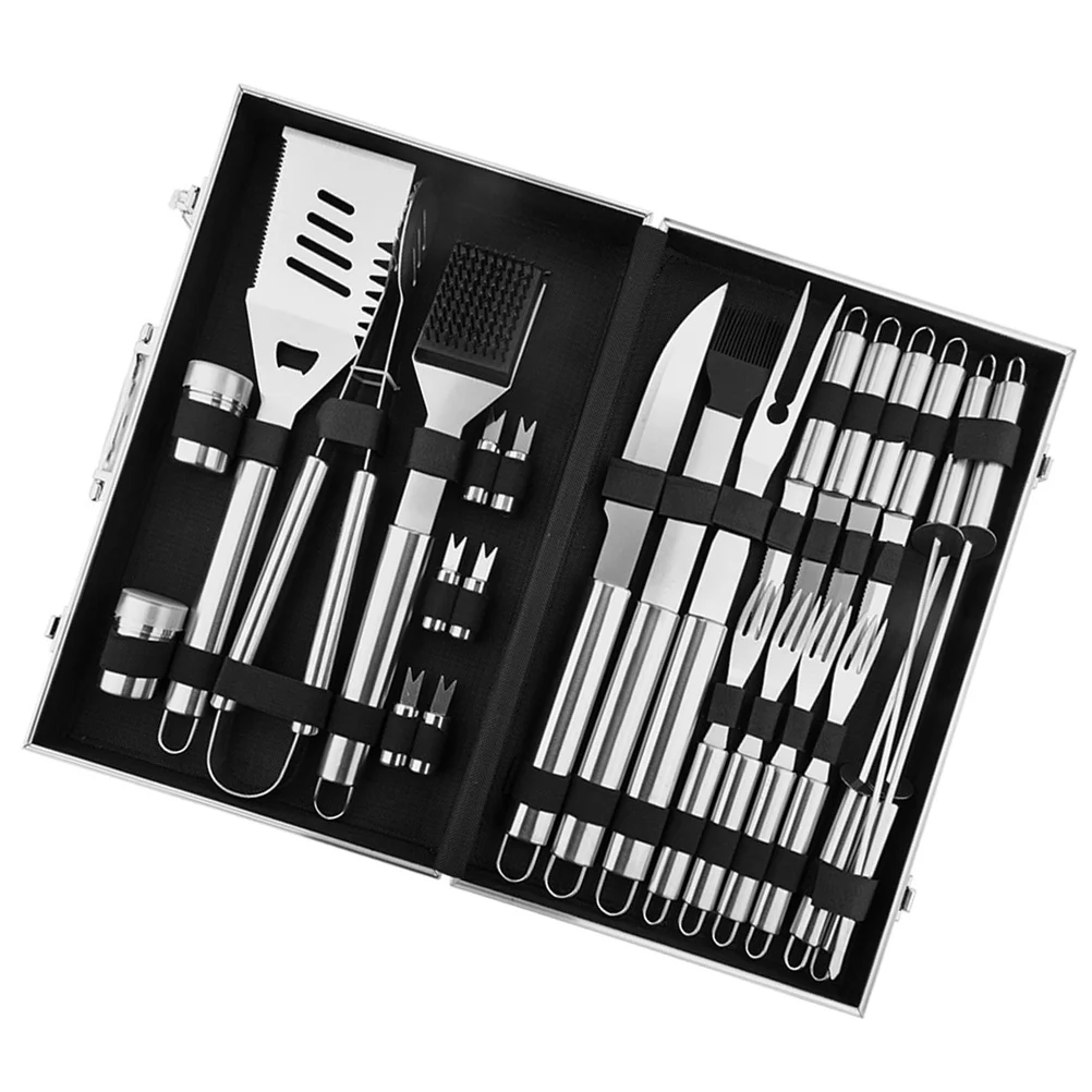 26 Pieces BBQ Grill Tool Set with Aluminium Storage Case Stainless Steel Barbecue Grilling Utensils for Outdoor BBQ
26 Pieces BBQ Grill Tool Set with Aluminium Storage Case Stainless Steel Barbecue Grilling Utensils for Outdoor BBQ