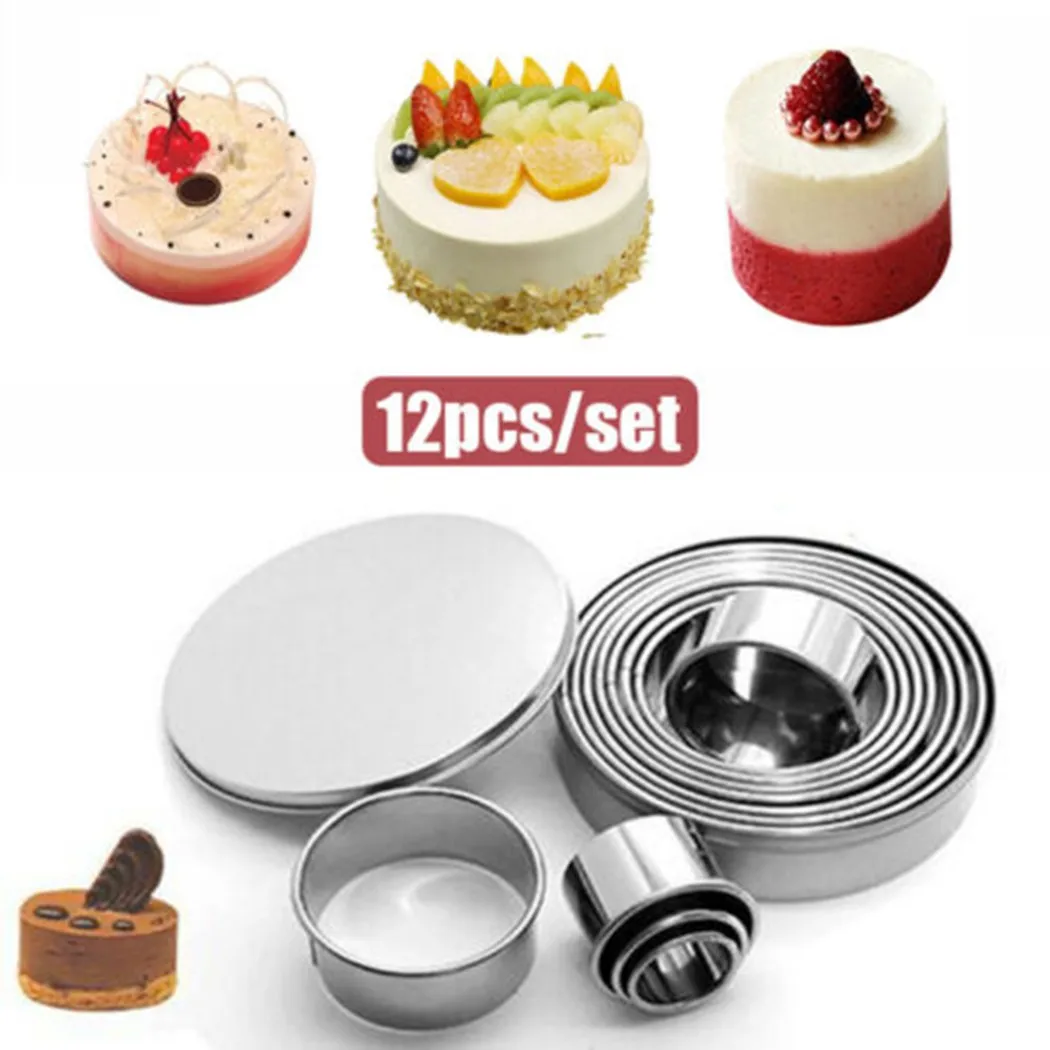 Stainless Round Cookie Biscuit Cutter Molds Set 12Pcs Pastry Scone Cutters Kitchen Dining Bar Accessory
Stainless Round Cookie Biscuit Cutter Molds Set 12Pcs Pastry Scone Cutters Kitchen Dining Bar Accessory