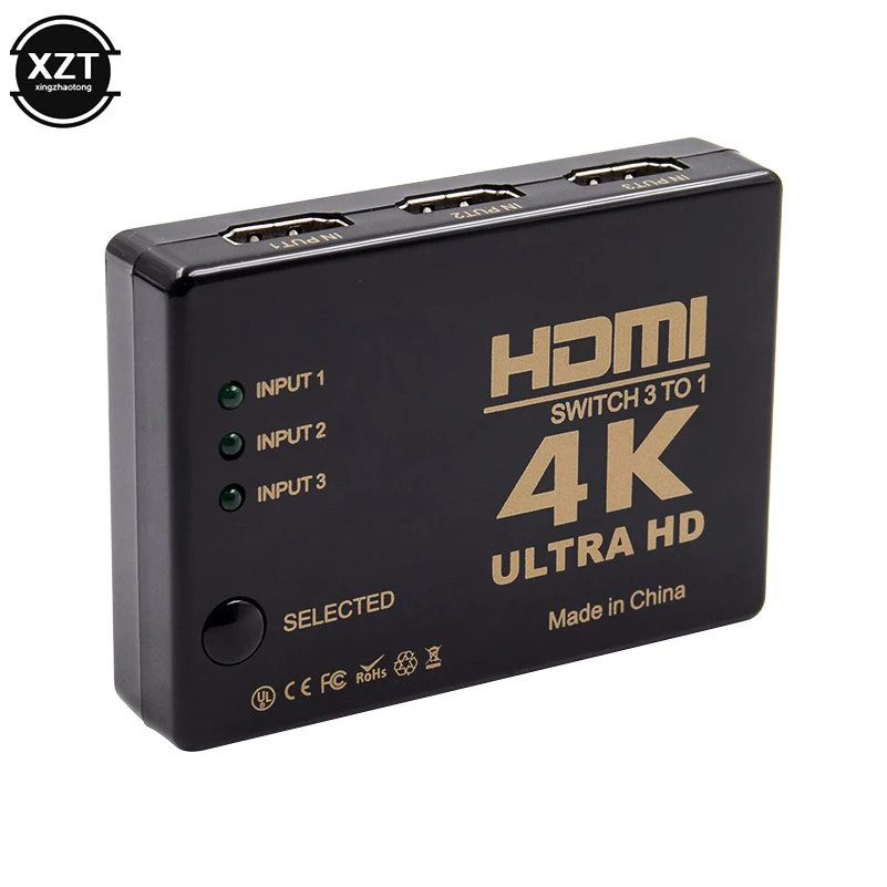 HDMI-совместимый коммутатор 4K 3 в 1 выход HD 1080P видео кабель разветвитель 1x3