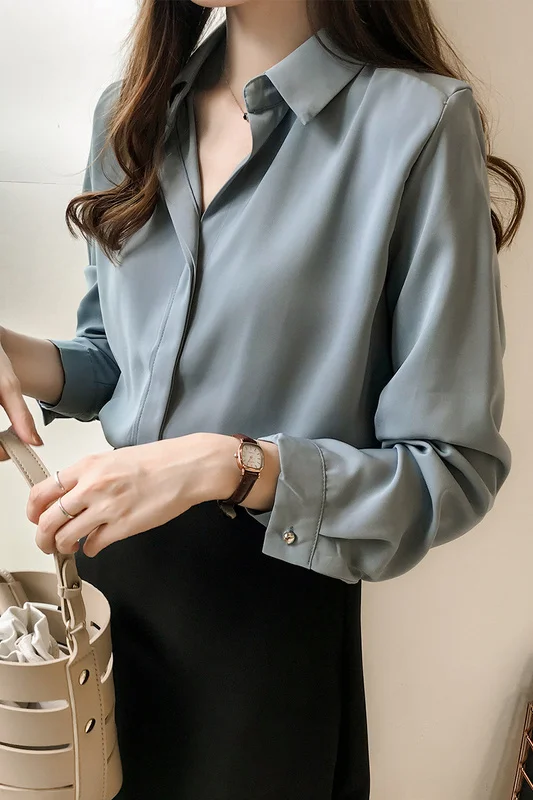 CMAZ Shirts For Women Spring Women's New Korean Style Temperament Pure Color Shirt Women's Long
CMAZ Shirts For Women Spring Women's New Korean Style Temperament Pure Color Shirt Women's Long