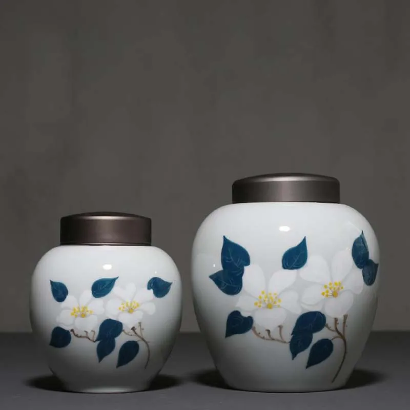 Hand Painted Camellia Sealed Tea Caddy Ceramic Jar Kung Fu Tea Storage Container Chinese Tea Caddies Box Organizer Food Canister
Hand Painted Camellia Sealed Tea Caddy Ceramic Jar Kung Fu Tea Storage Container Chinese Tea Caddies Box Organizer Food Canister