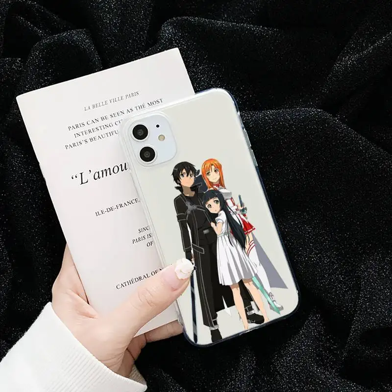 SAO Sword Art Online Anime Phone Case Transparent for iPhone 6 7 8 11 12 s mini pro X XS XR MAX Plus cover funda shell
SAO Sword Art Online Anime Phone Case Transparent for iPhone 6 7 8 11 12 s mini pro X XS XR MAX Plus cover funda shell