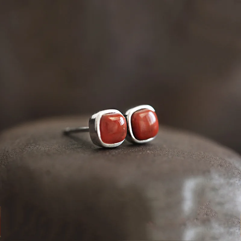 Foydjew Elegant Retro Chinese Style Simulation South Red Agate Earrings Plated S925 Silver Geometric Stud Earring For Women
Foydjew Elegant Retro Chinese Style Simulation South Red Agate Earrings Plated S925 Silver Geometric Stud Earring For Women