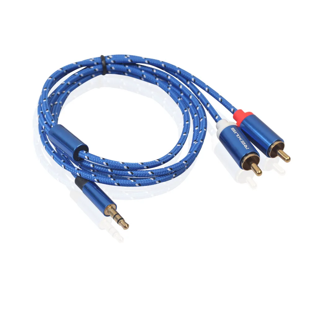 Vention RCA кабель 2RCA до 3 5 мм угловой штыревой соединитель Aux Позолоченный разъем для