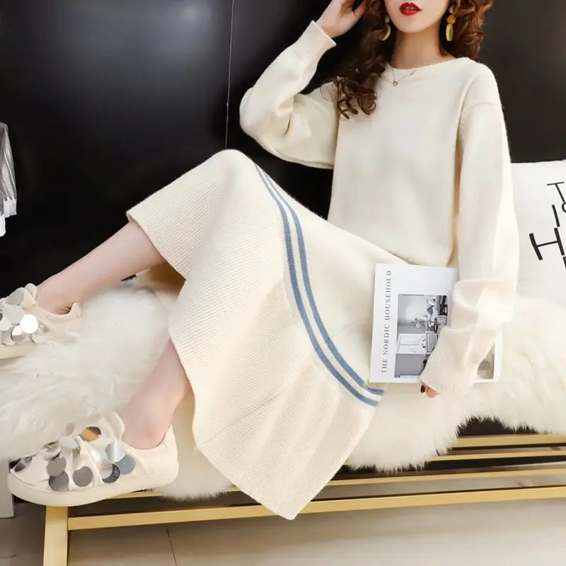 2020 Autumn Winter Dress Elegant Ladies O Neck Long Sleeve Sweater Knitted Dress Pullovers Sweaters Long Sleeve Plus Size G33
2020 Autumn Winter Dress Elegant Ladies O Neck Long Sleeve Sweater Knitted Dress Pullovers Sweaters Long Sleeve Plus Size G33