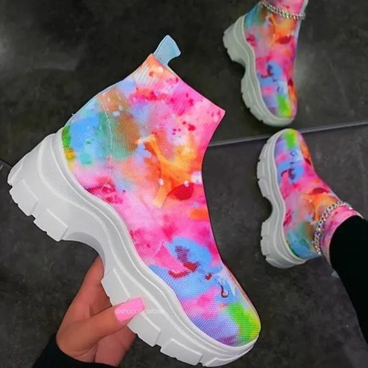 Women's shoes new colorful flying high-top socks shoes autumn thick-soled comfortable casual sports shoes all-match hot selling
Women's shoes new colorful flying high-top socks shoes autumn thick-soled comfortable casual sports shoes all-match hot selling