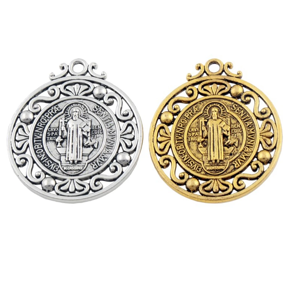 4pcs Retro Saint St Benedict of Nursia Patron Against Evil Medal Pendants 2colors L1787 45X40mm
4pcs Retro Saint St Benedict of Nursia Patron Against Evil Medal Pendants 2colors L1787 45X40mm