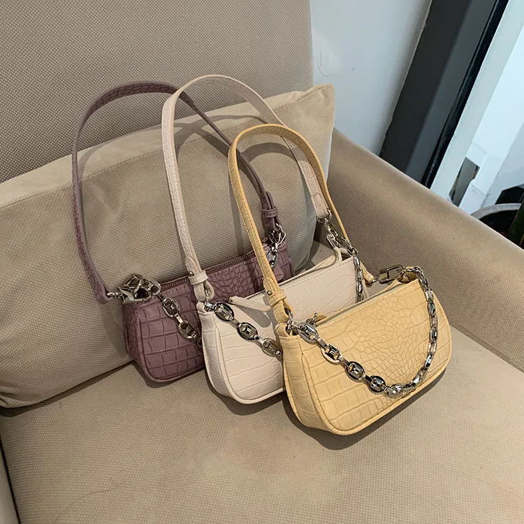 Crocodile Pattern Women Chain Shoulder Bag Solid Color PU Leather Ladies Underarm Bags Fashion Design Female Handbags Purses
Crocodile Pattern Women Chain Shoulder Bag Solid Color PU Leather Ladies Underarm Bags Fashion Design Female Handbags Purses