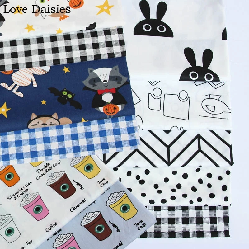 Cartoon Fox Bat Coffee Star Rabbit Black white Car Dot Rhombus Check 100% Cotton Twill Fabric for Summer Clothing Patchwork
Cartoon Fox Bat Coffee Star Rabbit Black white Car Dot Rhombus Check 100% Cotton Twill Fabric for Summer Clothing Patchwork