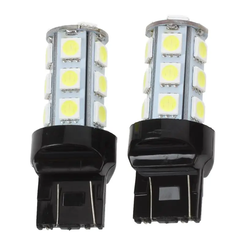

SODIAL(R) 2 Pcs 7443 7440 T20 White 18 LED 5050 SMD Tail Brake Light Bulbs