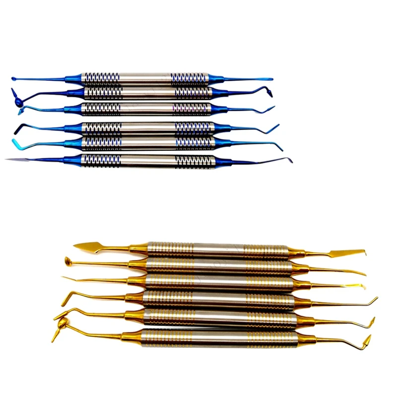 6Pcs Composite Resin Filling Spatula Titanium Plated Head Resin Filler Set Thick Handle Restoration Set Instrument
6Pcs Composite Resin Filling Spatula Titanium Plated Head Resin Filler Set Thick Handle Restoration Set Instrument