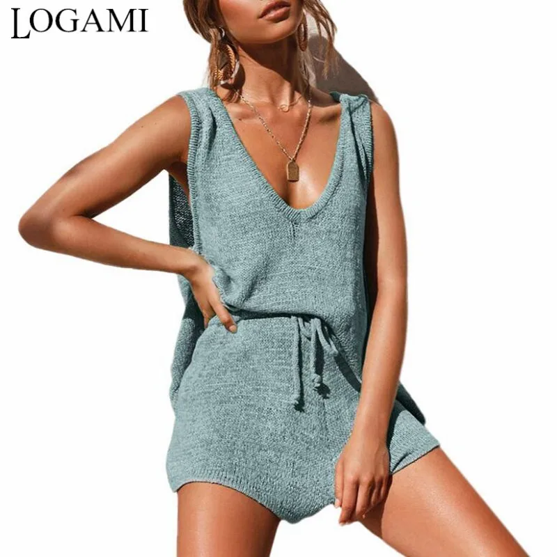 LOGAMI Knitting Two Piece Set Top and Shorts Women V Neck Loose Sexy Summer Beach 2 Pieces Sets
LOGAMI Knitting Two Piece Set Top and Shorts Women V Neck Loose Sexy Summer Beach 2 Pieces Sets