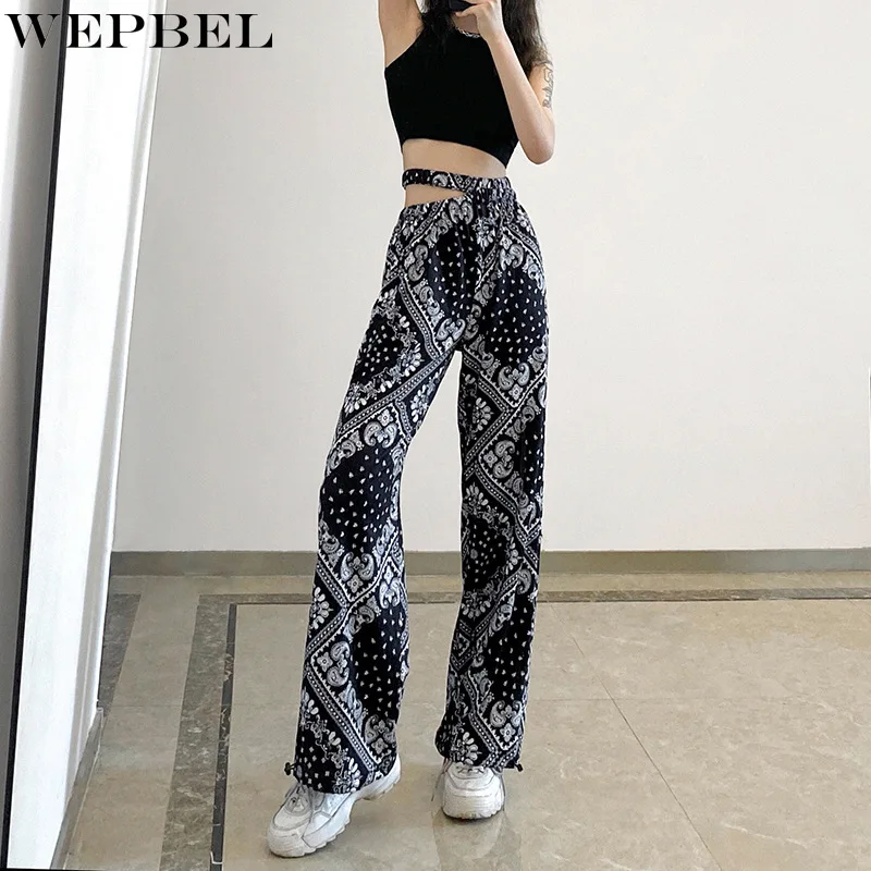 WEPBEL Wide Leg Long Pants Women's Casual Printed Loose Hollow Out Pants Summer Fashion High Waist Pants
WEPBEL Wide Leg Long Pants Women's Casual Printed Loose Hollow Out Pants Summer Fashion High Waist Pants
