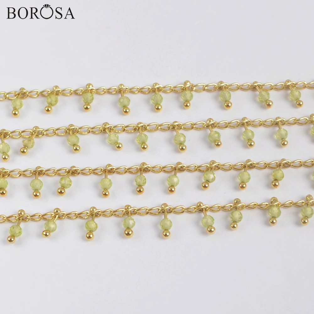 BOROSA 3Meters Gold/Sliver Plated 2mm Prehnite Color Glass Beads Faceted Brass Chains Beads Chains Jewelry Findings JT257
BOROSA 3Meters Gold/Sliver Plated 2mm Prehnite Color Glass Beads Faceted Brass Chains Beads Chains Jewelry Findings JT257