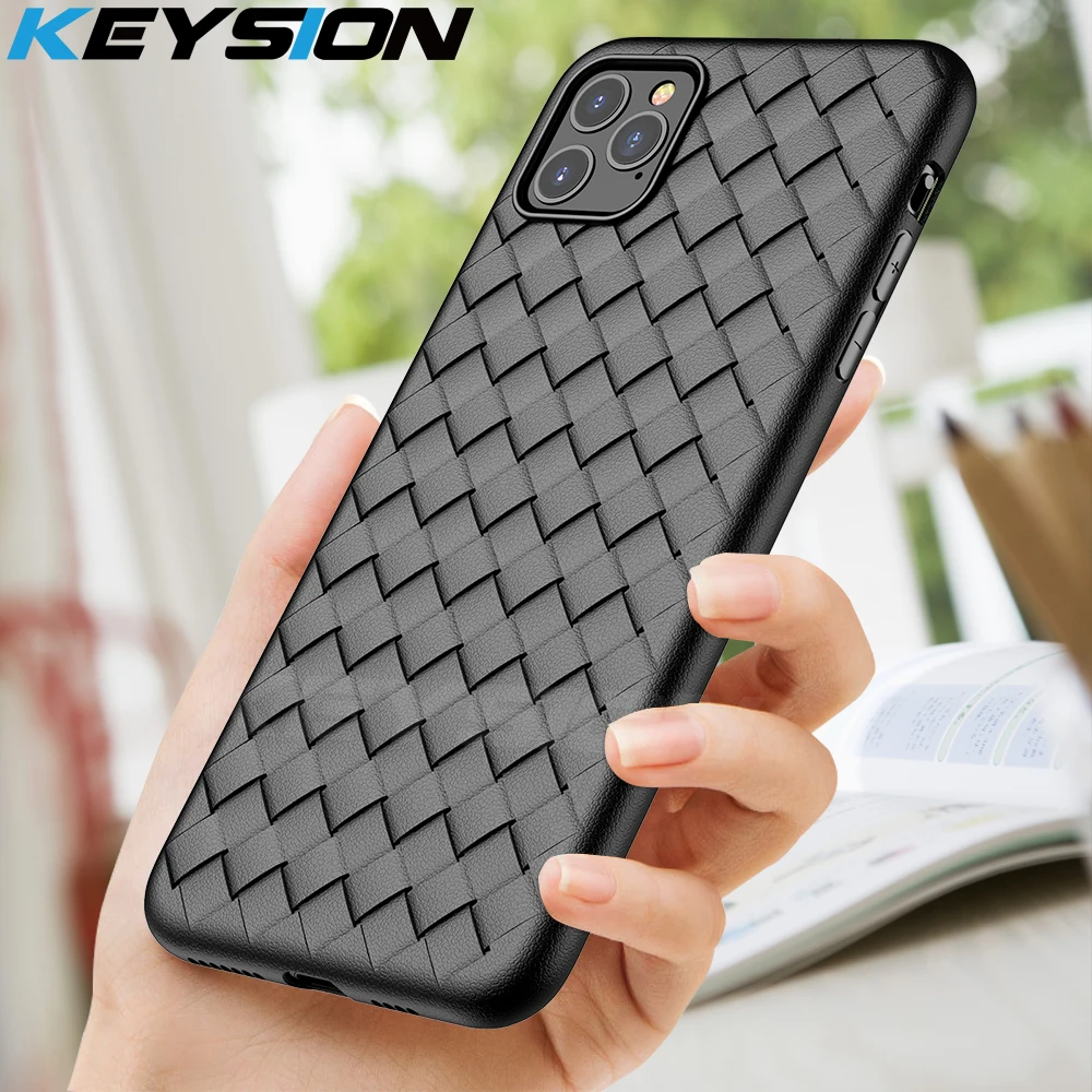 Супермягкий силиконовый чехол KEYSION для iPhone 11 Pro Max XI Роскошный Матовый сетчатый