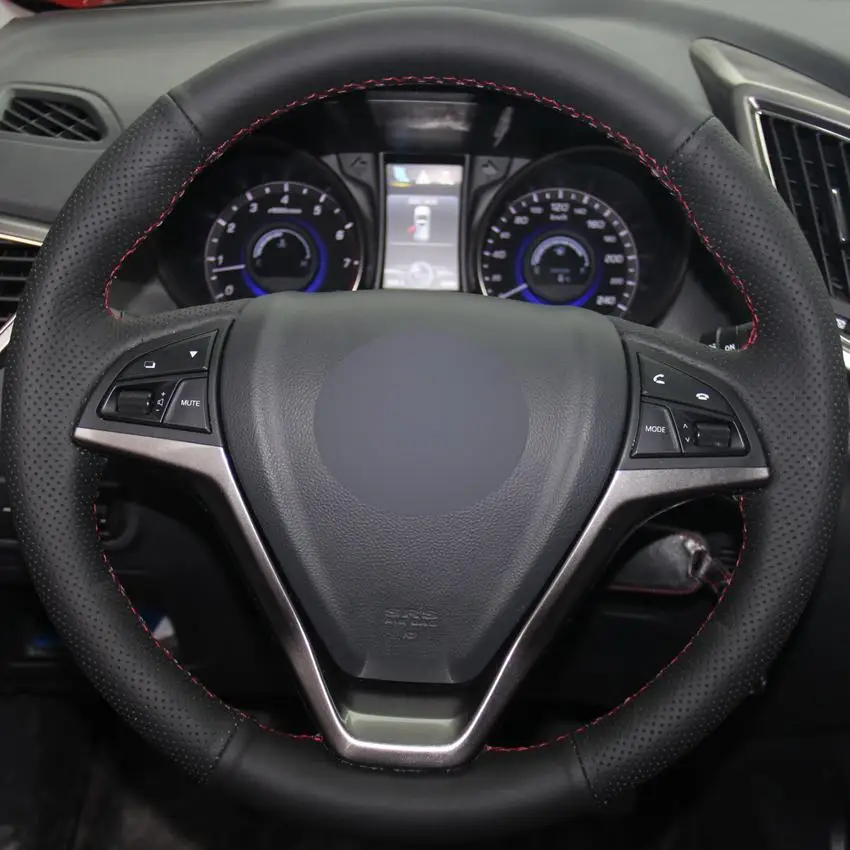 New Pattern DIY Black Artificial Leather Hand-Stitched Car Steering Wheel Cover for Changan CS75
New Pattern DIY Black Artificial Leather Hand-Stitched Car Steering Wheel Cover for Changan CS75