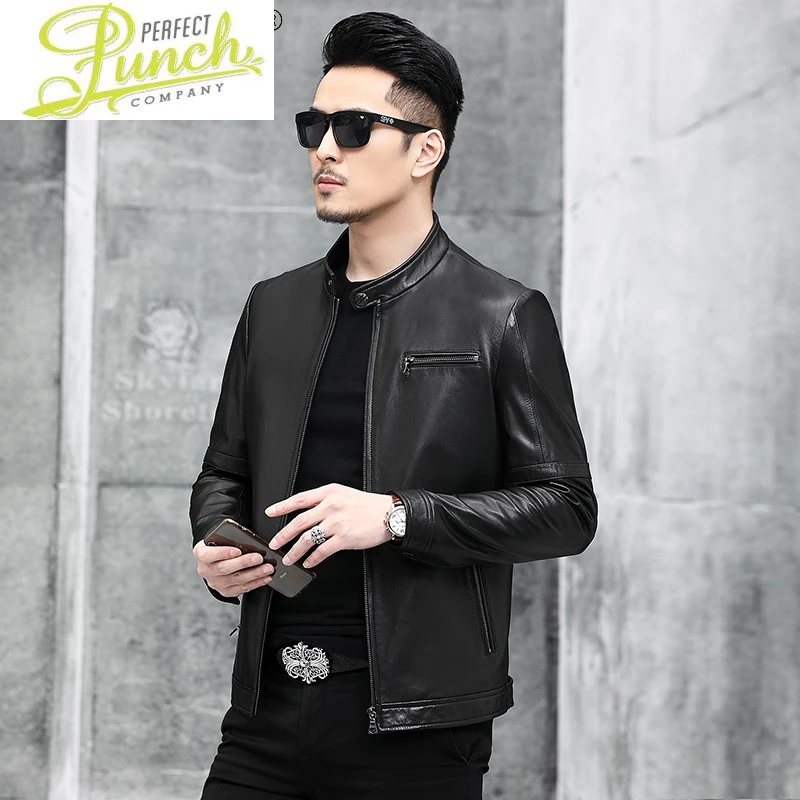 Leather Genuine Jacket Men Clothng Spring Coat Real Goatskin Clothes Short Stand Collar Clothes Veste Homme LXR920 
Leather Genuine Jacket Men Clothng Spring Coat Real Goatskin Clothes Short Stand Collar Clothes Veste Homme LXR920