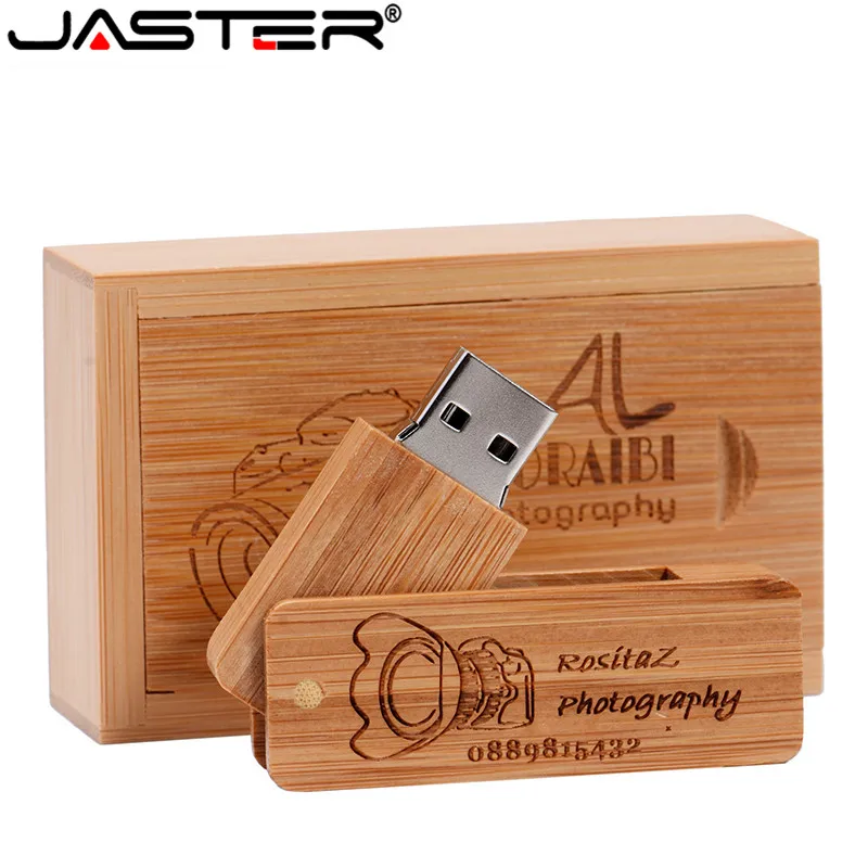 JASTER USB 2.0 Wooden Square Army Knife USB Flash Drive Custom Logo Pendrive 128GB 64GB 32GB 16GB 4GB Wedding Gift Memory Stick