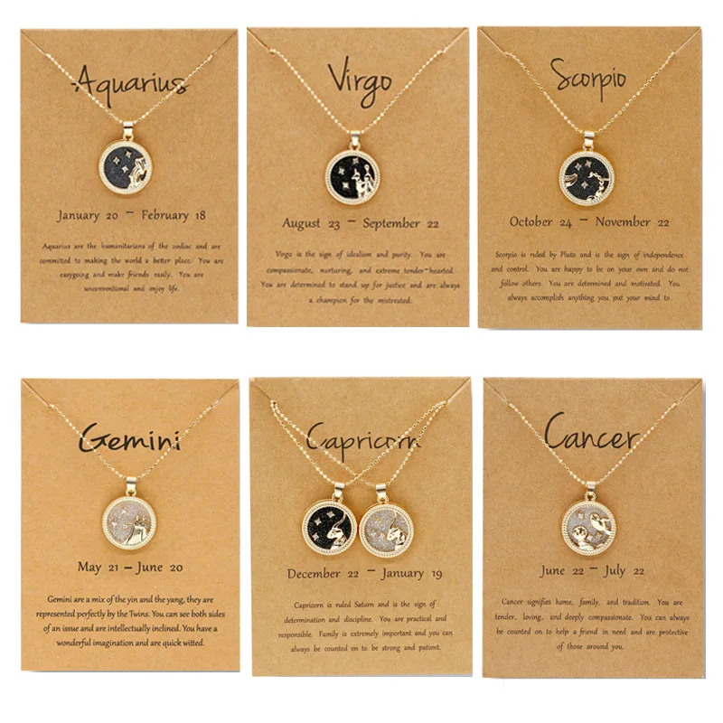 HI MAN 12 Constellation Zodiac Resin Day and Night Round Coin Pendant Necklace Women Romantic Love Jewelry Wholesale
HI MAN 12 Constellation Zodiac Resin Day and Night Round Coin Pendant Necklace Women Romantic Love Jewelry Wholesale