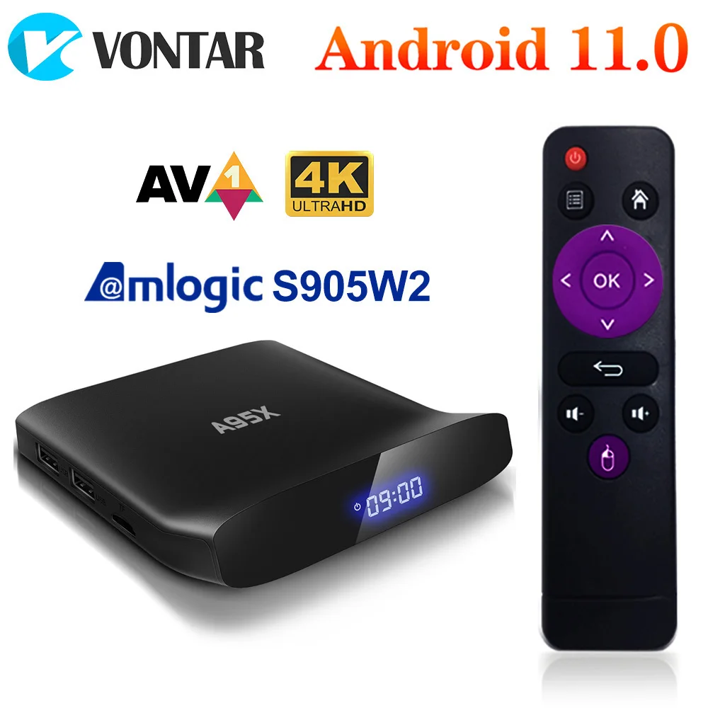 VONTAR A95X W2 TV Box Android 11 Amlogic 4GB RAM 64GB Support Dual Wifi 4K 60fps VP9 BT5.0 Youtube Media Player 2GB 16GB A95XW2
VONTAR A95X W2 TV Box Android 11 Amlogic 4GB RAM 64GB Support Dual Wifi 4K 60fps VP9 BT5.0 Youtube Media Player 2GB 16GB A95XW2