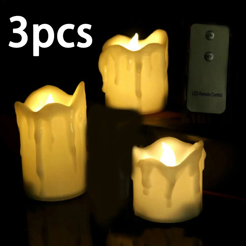 3Pcs Flameless LED Electric Candles Battery Powered Lights Remote Control Xmas Remote Control Candle Lights
3Pcs Flameless LED Electric Candles Battery Powered Lights Remote Control Xmas Remote Control Candle Lights