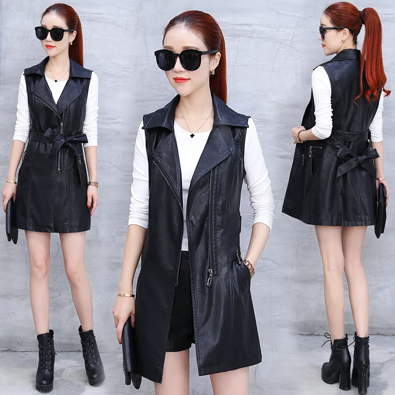 Women Sleeveless Mid Long Faux Leather Jacket PU Top Trench Coat Female Waistcoat Fashion Motorcycle Clothes Plus Size 4XL Y81
Women Sleeveless Mid Long Faux Leather Jacket PU Top Trench Coat Female Waistcoat Fashion Motorcycle Clothes Plus Size 4XL Y81
